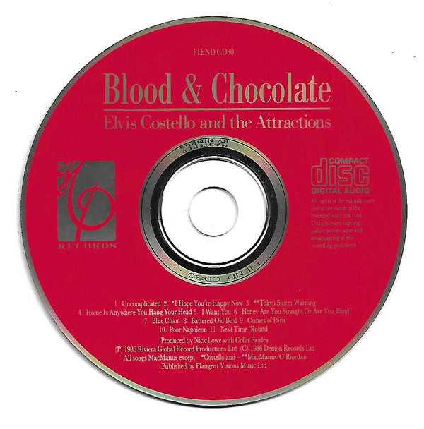 Elvis Costello And The Attractions  Blood & Chocolate : CD